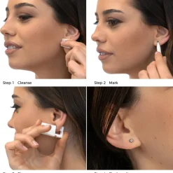 Simply Whispers Ear Piercing 3 mm Bezel Crystal Stainless Steel Self Piercer Sale