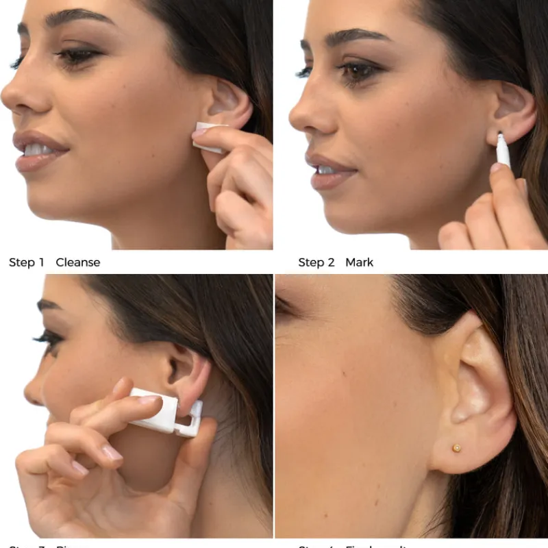 Simply Whispers Ear Piercing 2 mm Bezel Pearl Baby Post Gold Plated Self Piercer Clearance