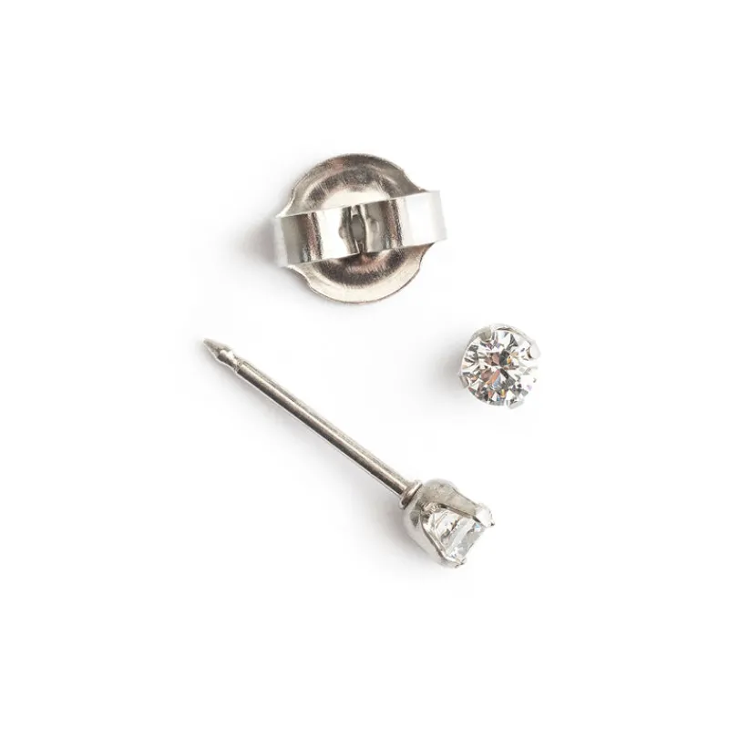 Simply Whispers Ear Piercing 3 mm Zirconia Stainless Steel Self Piercer Fashion