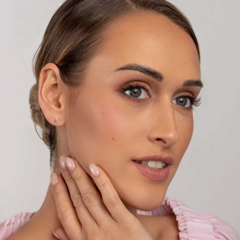 Simply Whispers Ear Piercing 3 mm Zirconia Gold Plated Self Piercer Sale