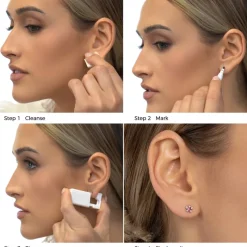 Simply Whispers Ear Piercing Light Pink Daisy Crystal Stainless Steel Self Piercer Discount