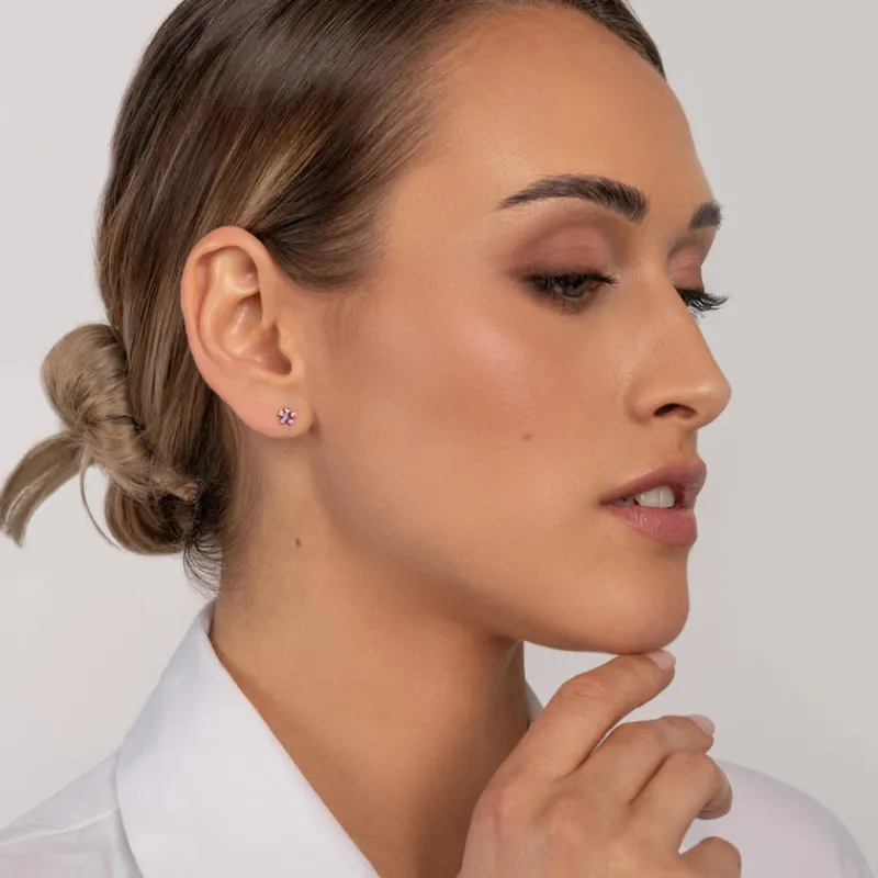 Simply Whispers Ear Piercing Light Pink Daisy Crystal Stainless Steel Self Piercer Discount