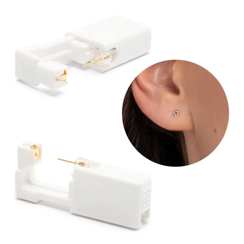 Simply Whispers Ear Piercing Rose Daisy Crystal Baby Post Gold Plated Self Piercer Best