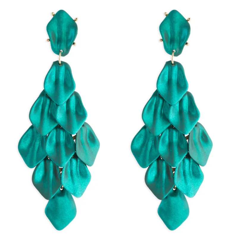 Simply Whispers Emerald Leaves Dangle Earrings Clearance