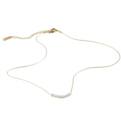 Simply Whispers Freshwater Tiny Pearls Gold Necklace Sale