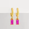 Simply Whispers Fuchsia Zircon Drop Huggie Hoops New