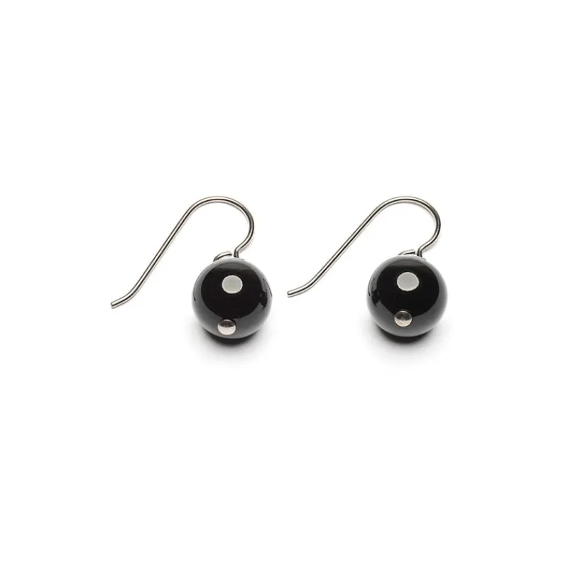 Simply Whispers Genuine Black Onyx Niobium French Hook Earrings Hot
