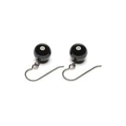 Simply Whispers Genuine Black Onyx Niobium French Hook Earrings Hot