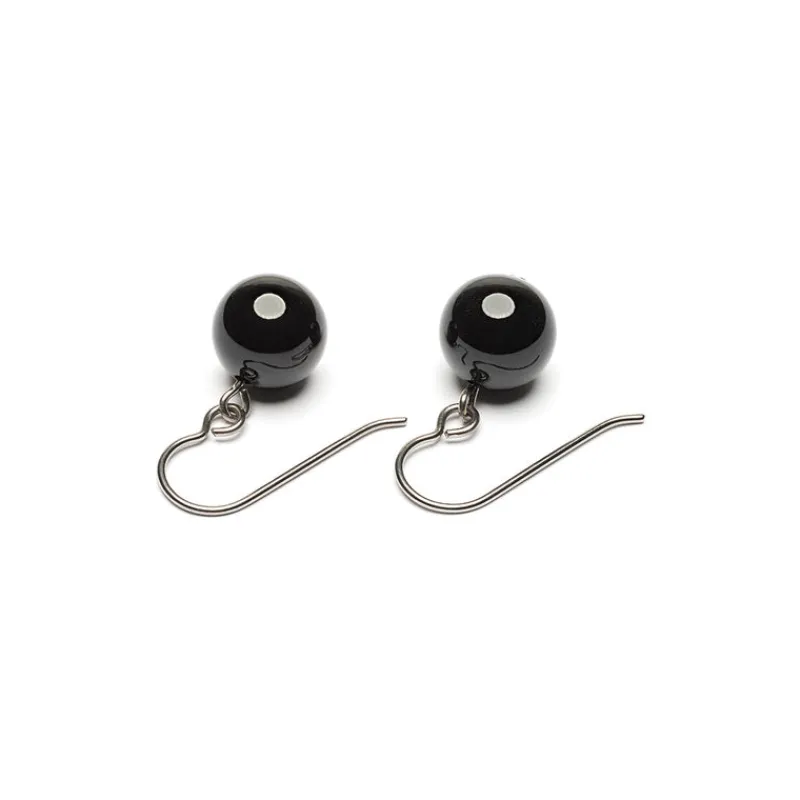 Simply Whispers Genuine Black Onyx Niobium French Hook Earrings Hot