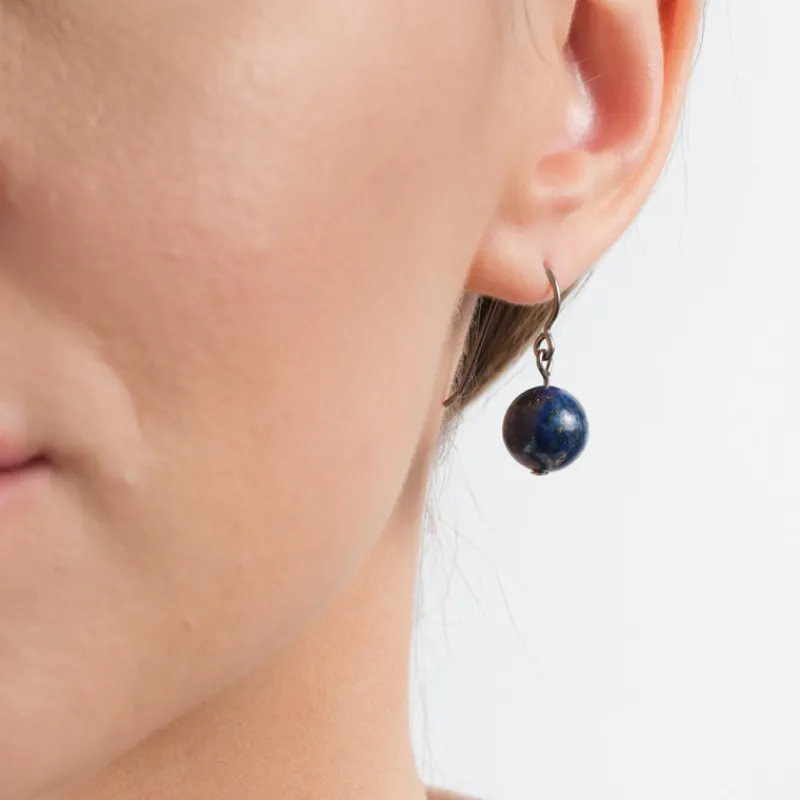 Simply Whispers Genuine Lapis Niobium French Hook Earrings Best