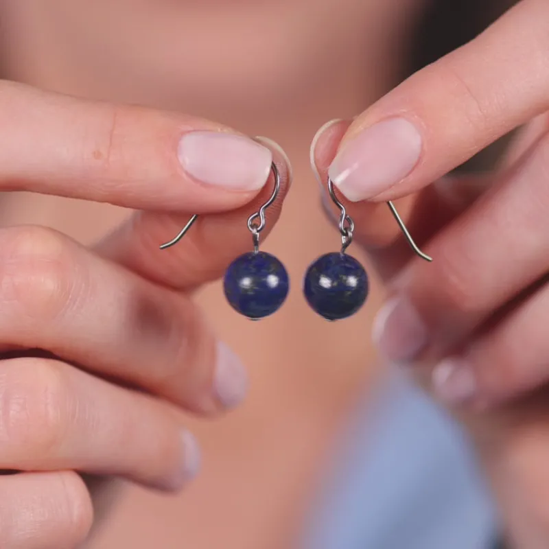 Simply Whispers Genuine Lapis Niobium French Hook Earrings Best