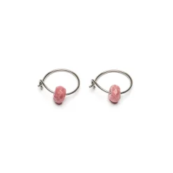 Simply Whispers Genuine Rhodonite Niobium Hoop Earrings Outlet