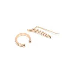 Simply Whispers Gold Bar Ear Climber And Ear Cuff Set New