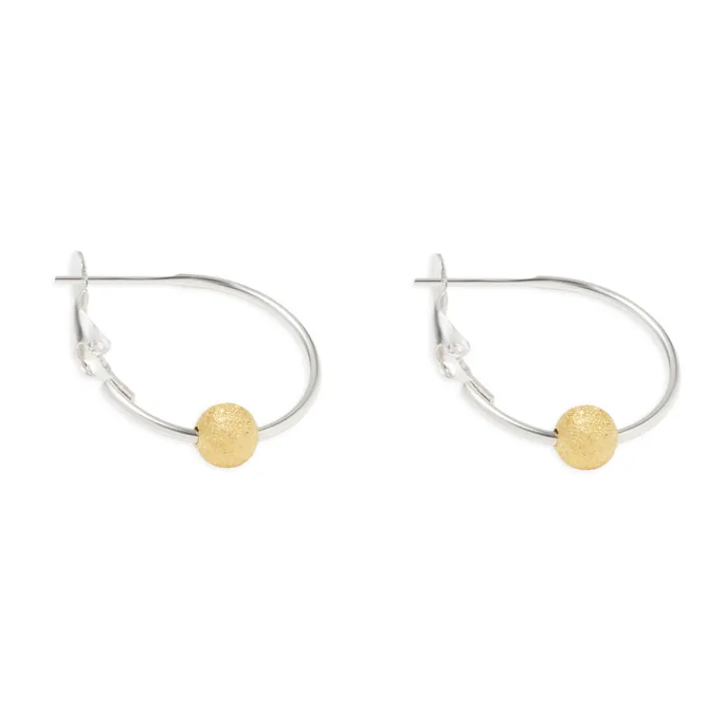 Simply Whispers Gold Bead Hoop Earrings Sale