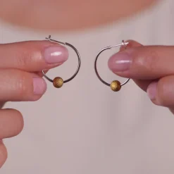 Simply Whispers Gold Bead Hoop Earrings Sale