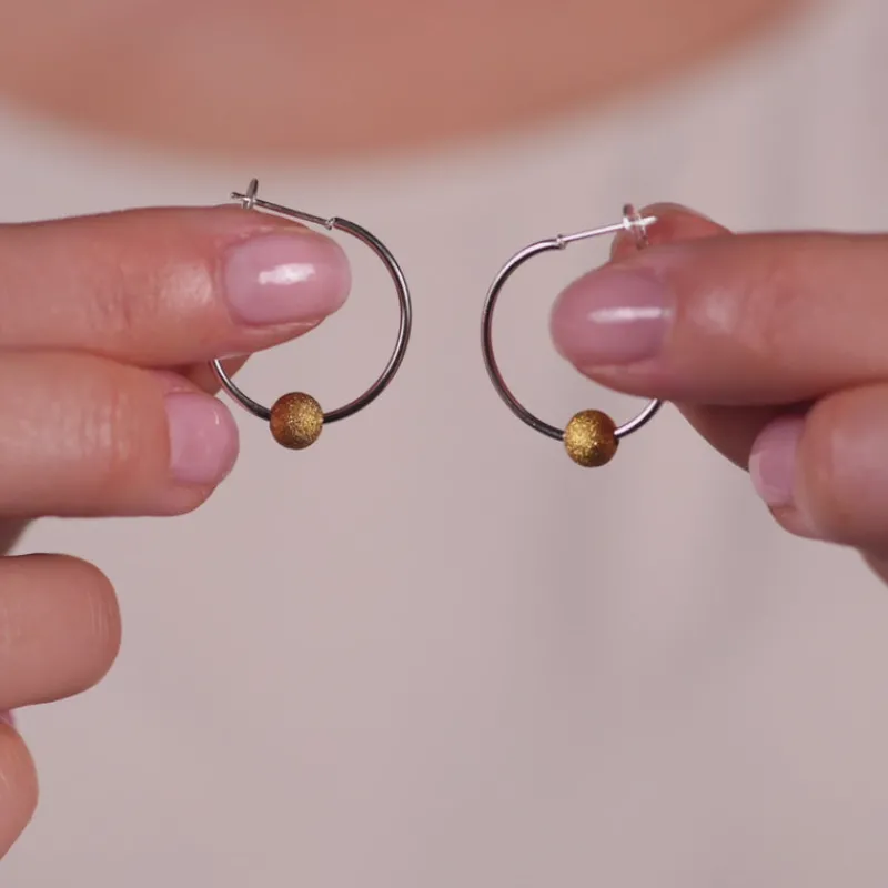 Simply Whispers Gold Bead Hoop Earrings Sale