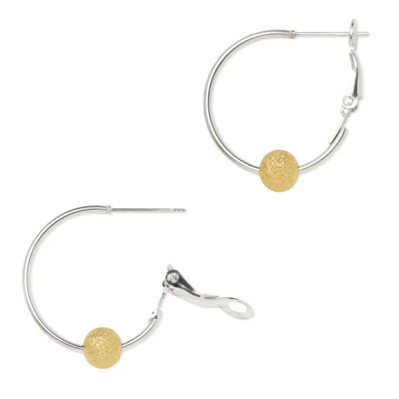 Simply Whispers Gold Bead Hoop Earrings Sale