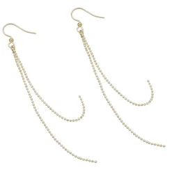 Simply Whispers Gold Bead Tassel French Hook Earrings Hot