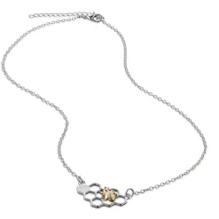 Simply Whispers Gold Bee Silver Honeycomb Necklace Best