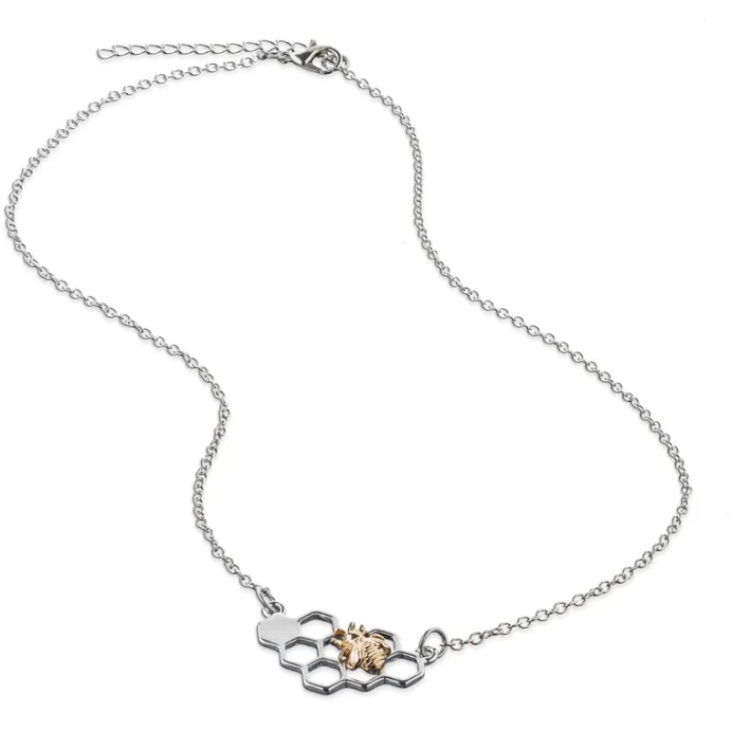 Simply Whispers Gold Bee Silver Honeycomb Necklace Best
