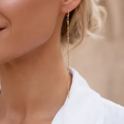Simply Whispers Gold Chain Dangle Earrings Online