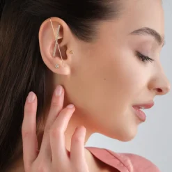 Simply Whispers Gold Crystal Bar Single Ear Crawler Clearance