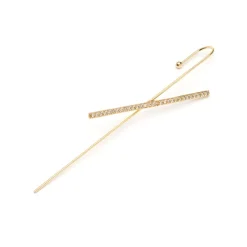 Simply Whispers Gold Crystal Bar Single Ear Crawler Clearance