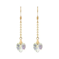Simply Whispers Gold Crystal Hearts French Hook Earrings Discount
