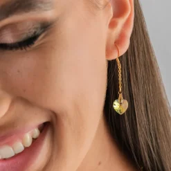 Simply Whispers Gold Crystal Hearts French Hook Earrings Discount