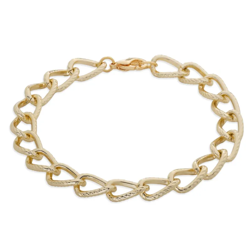 Simply Whispers Gold Curb Chain Bracelet Sale