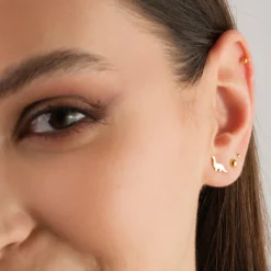 Simply Whispers Gold Dinosaur Stud Earrings Sale