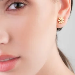 Simply Whispers Gold Flower Stud Earrings Hot