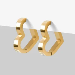Simply Whispers Gold Heart Huggie Earrings Outlet