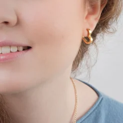 Simply Whispers Gold Heart Huggie Earrings Outlet