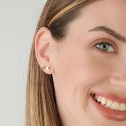 Simply Whispers Gold Lightning Stud Earrings Sale