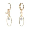 Simply Whispers Gold Oval Pearl Huggie Hoop Earrings Best