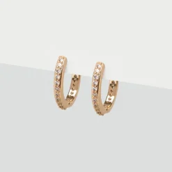 Simply Whispers Gold Pave Huggie Hoops Sale