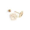 Simply Whispers Gold Paw Stud Earrings New