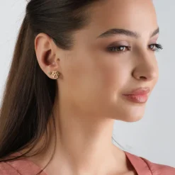 Simply Whispers Gold Paw Stud Earrings New