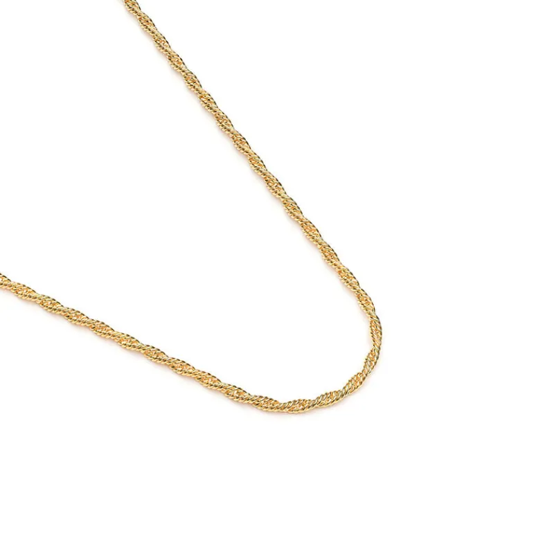 Simply Whispers Gold Plated 18 Inch Rope Chain Necklace Fashion