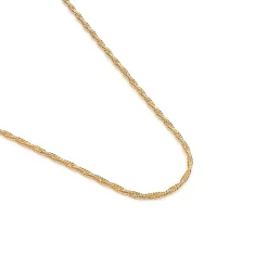 Simply Whispers Gold Plated 24 Inch Rope Chain Necklace Fashion