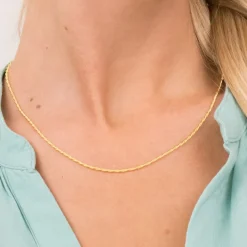Simply Whispers Gold Plated 18 Inch Rope Chain Necklace Fashion