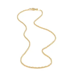 Simply Whispers Gold Plated 18 Inch Rope Chain Necklace Fashion