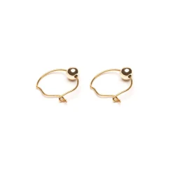 Simply Whispers Gold Plated 4 mm Bead Continuous Hoop Earrings Hot