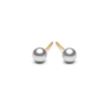 Simply Whispers Gold Plated 4 mm Gray Pearl Stud Earrings Discount