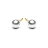 Simply Whispers Gold Plated 5 mm Gray Pearl Stud Earrings Clearance