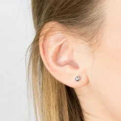 Simply Whispers Gold Plated 4 mm Gray Pearl Stud Earrings Discount