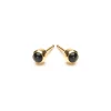 Simply Whispers Gold Plated 3 mm Onyx Stud Earrings Discount