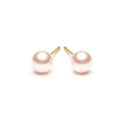 Simply Whispers Gold Plated 5 mm Pink Pearl Stud Earrings Discount