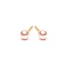 Simply Whispers Gold Plated 4 mm Pink Pearl Stud Earrings Discount